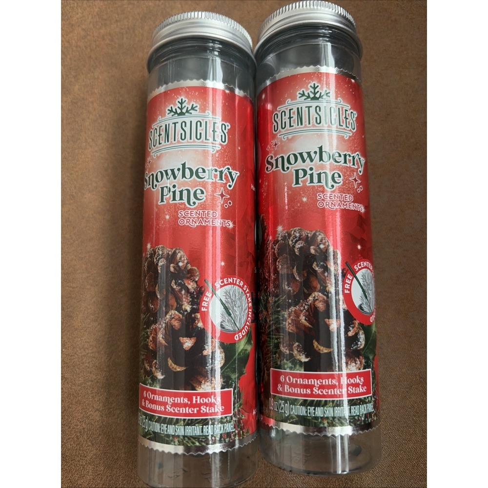 Scentsicles Scented Ornament Sticks Snowberry Pine Lot of 2